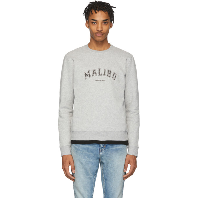 Saint Laurent Grey ‘Malibu’ Sweatshirt | The Fashionisto