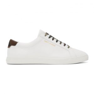 Saint Laurent White Camo Andy Sneakers Saint Laurent White Camo Andy Sneakers