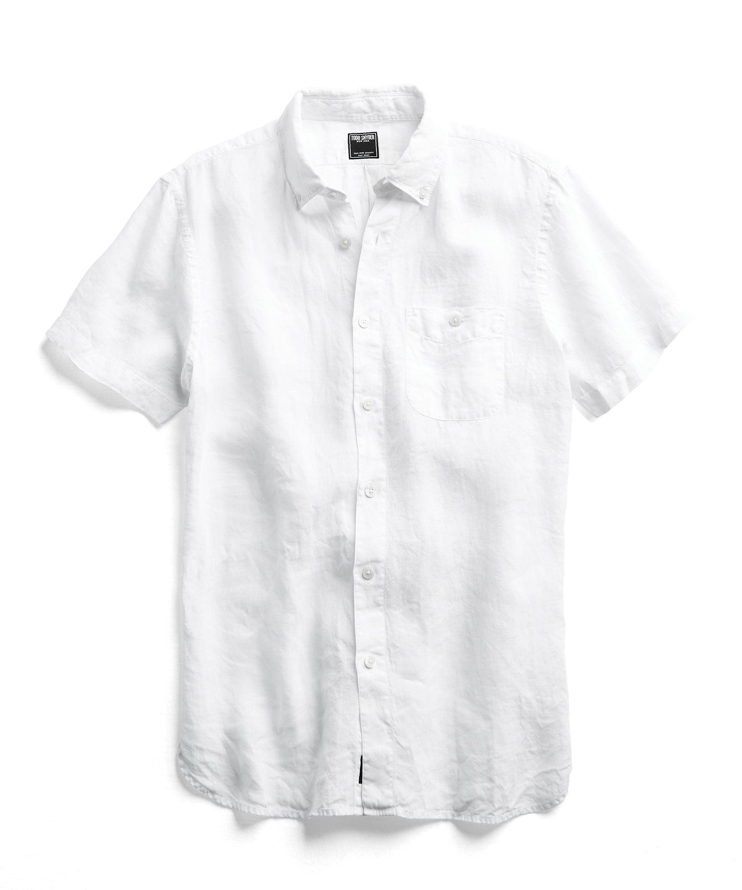 Short Sleeve Linen Button Down Shirt in White | The Fashionisto