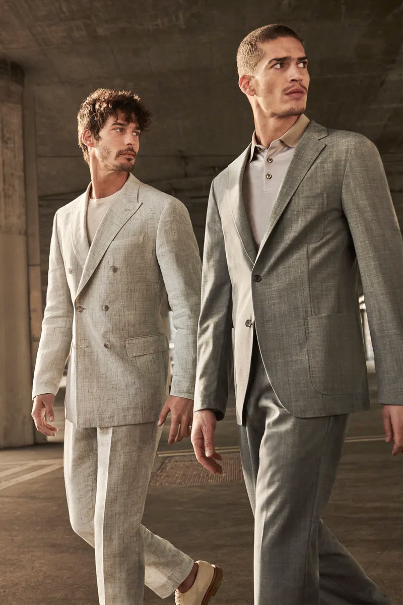 Donning grey suits, models Edu Roman and Marco Vinante front Strellson's spring-summer 2020 campaign.