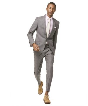 Sutton Stretch Tropical Wool Suit Jacket In Light Charcoal Sutton Stretch Tropical Wool Suit Jacket In Light Charcoal