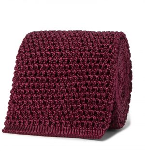 TOM FORD - 7cm Knitted Silk Tie - Men - Burgundy TOM FORD - 7cm Knitted Silk Tie - Men - Burgundy