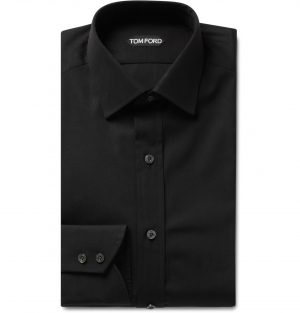 TOM FORD - Black Slim-Fit Cotton-Poplin Shirt - Men - Black TOM FORD - Black Slim-Fit Cotton-Poplin Shirt - Men - Black