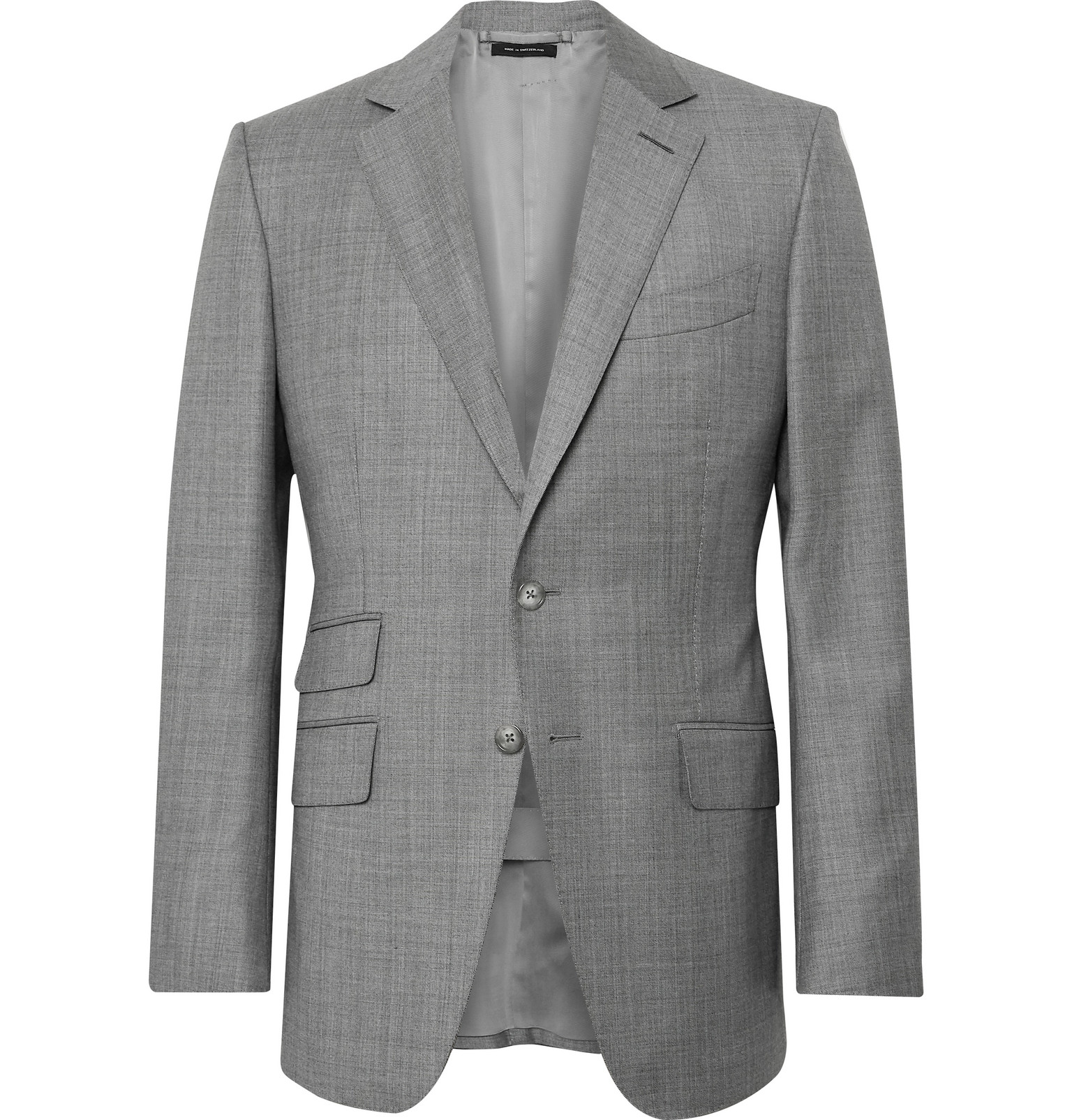 TOM FORD - Grey O’Connor Slim-Fit Super 110s Sharkskin Wool Suit Jacket ...