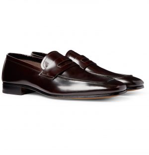 TOM FORD - Midland Spazzolato Leather Penny Loafers - Men - Burgundy TOM FORD - Midland Spazzolato Leather Penny Loafers - Men - Burgundy