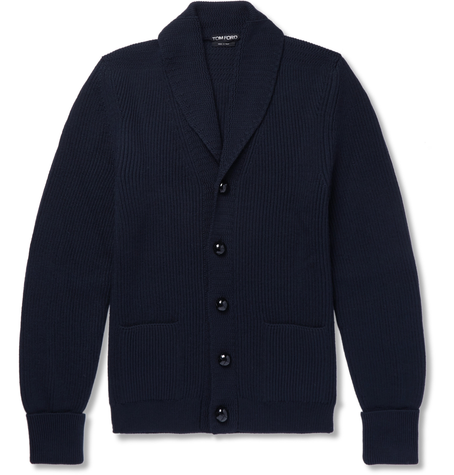 wool shawl collar cardigan