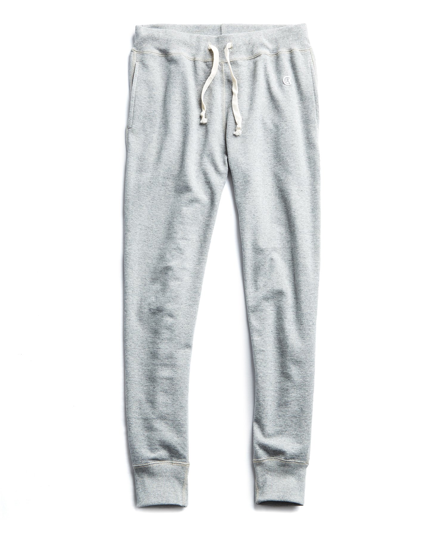 Terry Slim Jogger Sweatpant in Light Grey Mix | The Fashionisto
