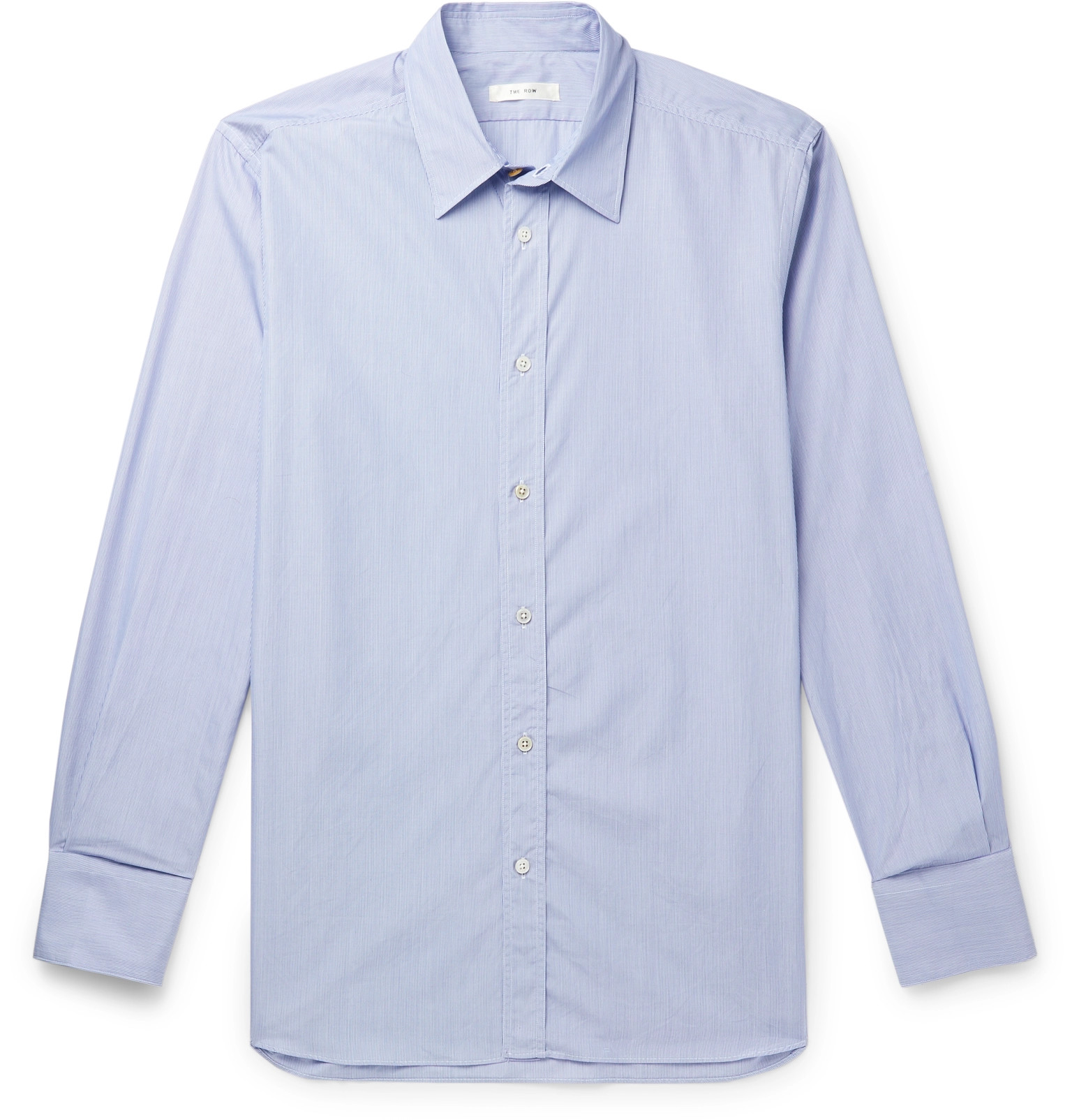 The Row - Keith Striped Cotton Shirt - Men - Blue | The Fashionisto