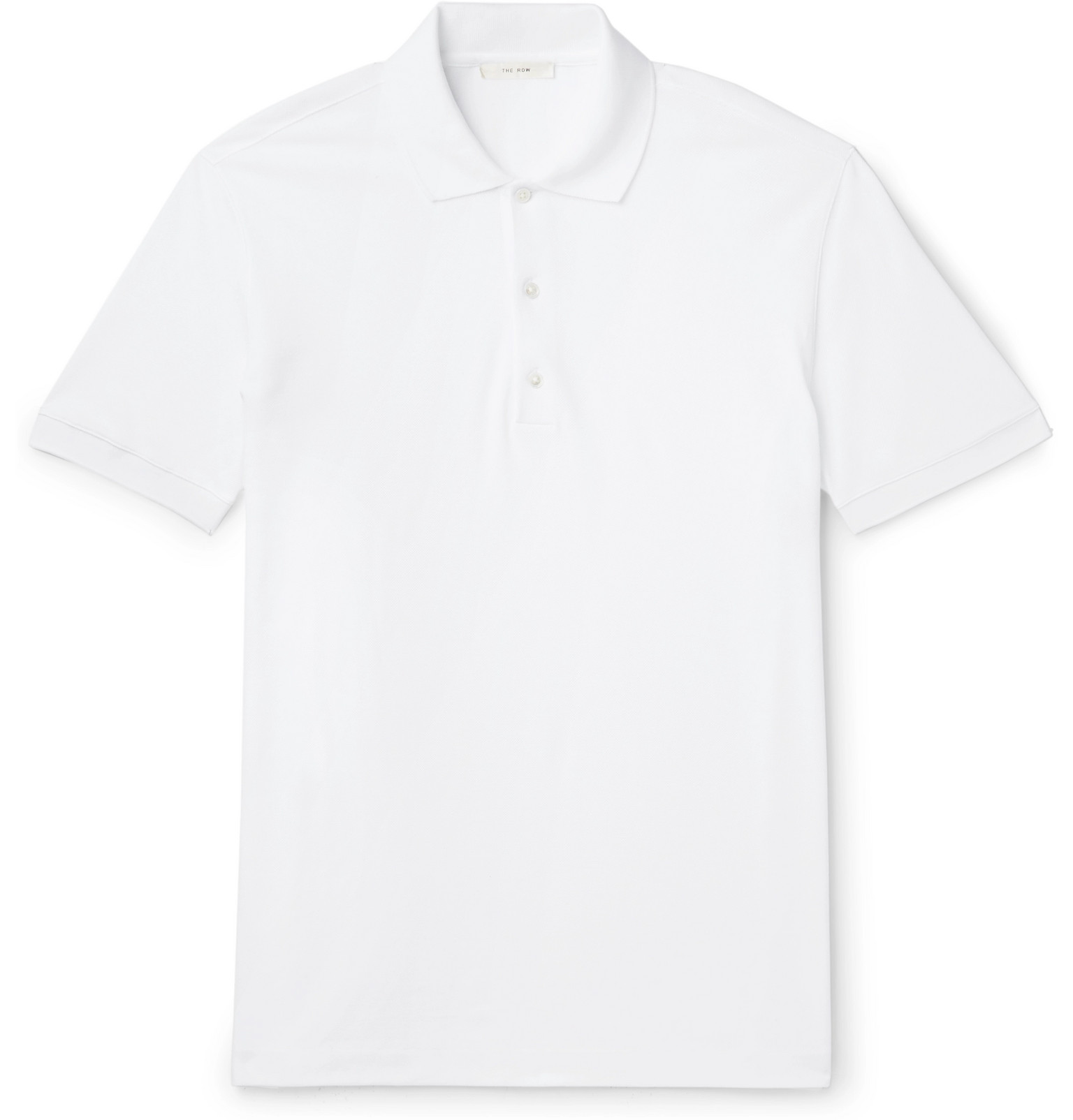 The Row - Nahor Cotton-Piqué Polo Shirt - Men - White | The Fashionisto