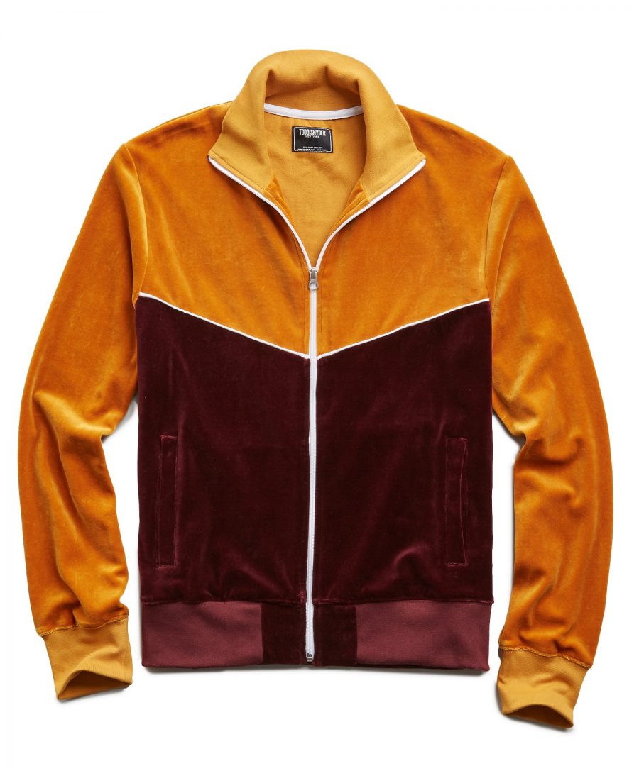 Velour Track Jacket in Mustard The Fashionisto