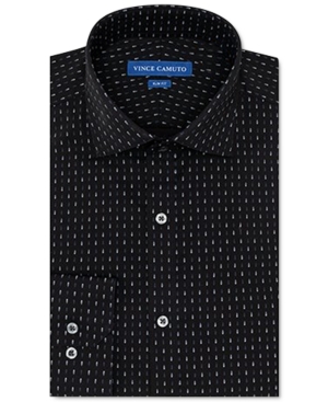 Vince Camuto Men's Slim-Fit Performance Stretch Black Tear Print Dress Shirt Vince Camuto Men's Slim-Fit Performance Stretch Black Tear Print Dress Shirt