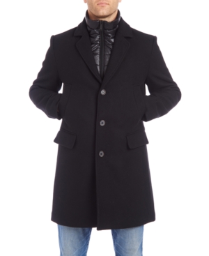 Vince Camuto Men's Walker Wool Blend Jacket with Quilted Bib Vince Camuto Men's Walker Wool Blend Jacket with Quilted Bib