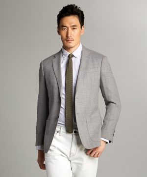 Wool/Linen Basketweave Sutton Sport Coat in Grey Wool/Linen Basketweave Sutton Sport Coat in Grey