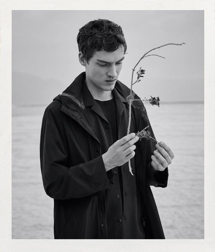 Front and center, Swann Guerrault models a look from Zara's Active Utility men's capsule collection.