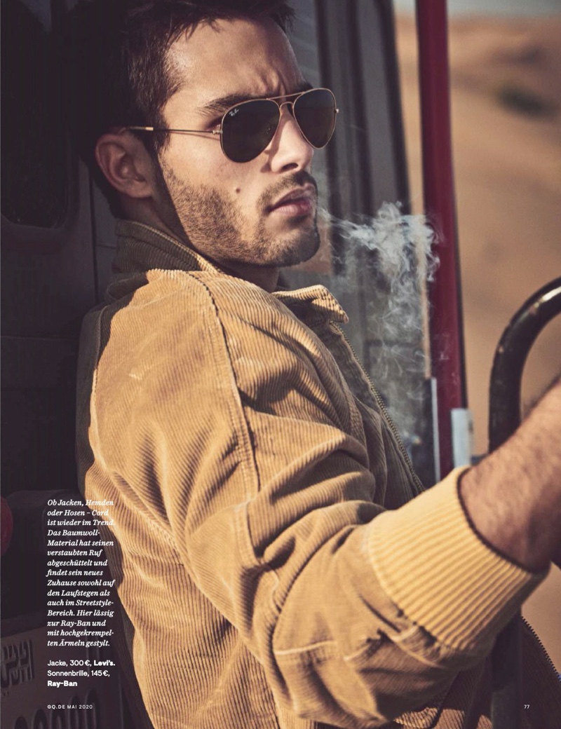 Aleksandar Rusić stars in a moto-inspired editorial for GQ Germany.