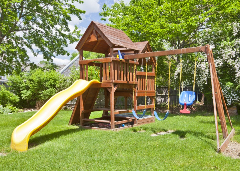 Backyard Playground Swings Slide Set