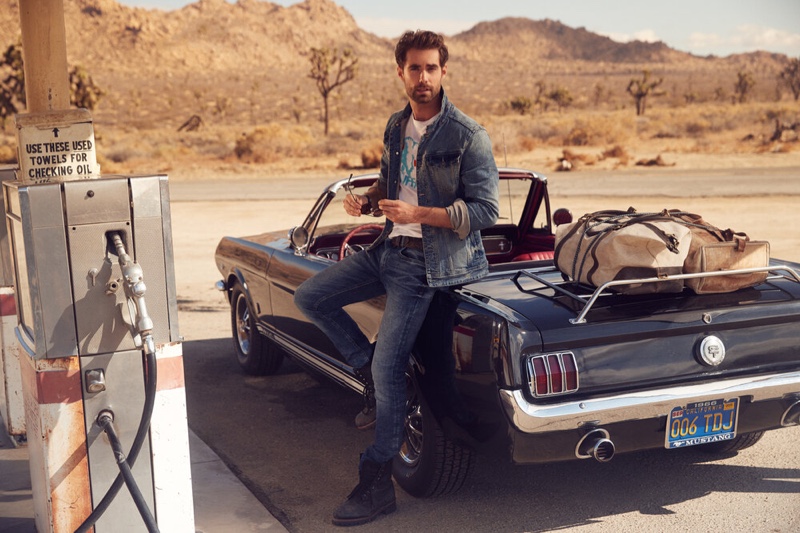 Doubling down on denim, Vincent von Thien appears in Buffalo David Bitton's spring-summer 2020 campaign.