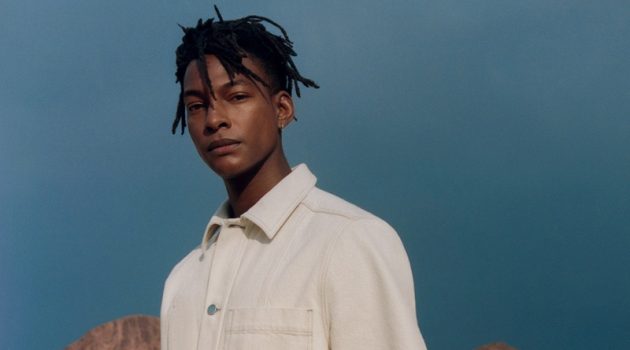 Ty Hits the Desert in Fresh COS Styles Ty Ogunkoya wears a short-sleeve denim shirt with matching pants from COS.