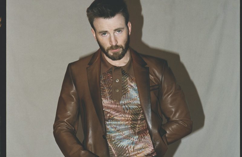 Chris Evans Covers Esquire, Discusses 'Defending Jacob' Front and center, Chris Evans don a leather Berluti jacket with a Missoni shirt, Valentino pants, and an RRL belt for the pages of Esquire.