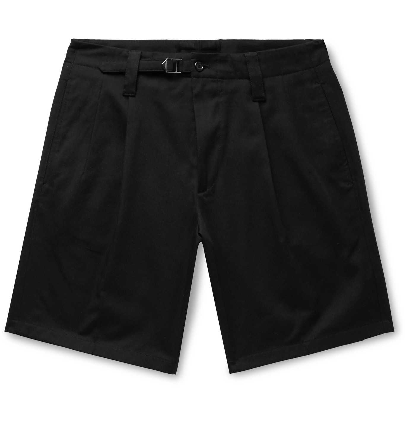 mens pleated cotton shorts
