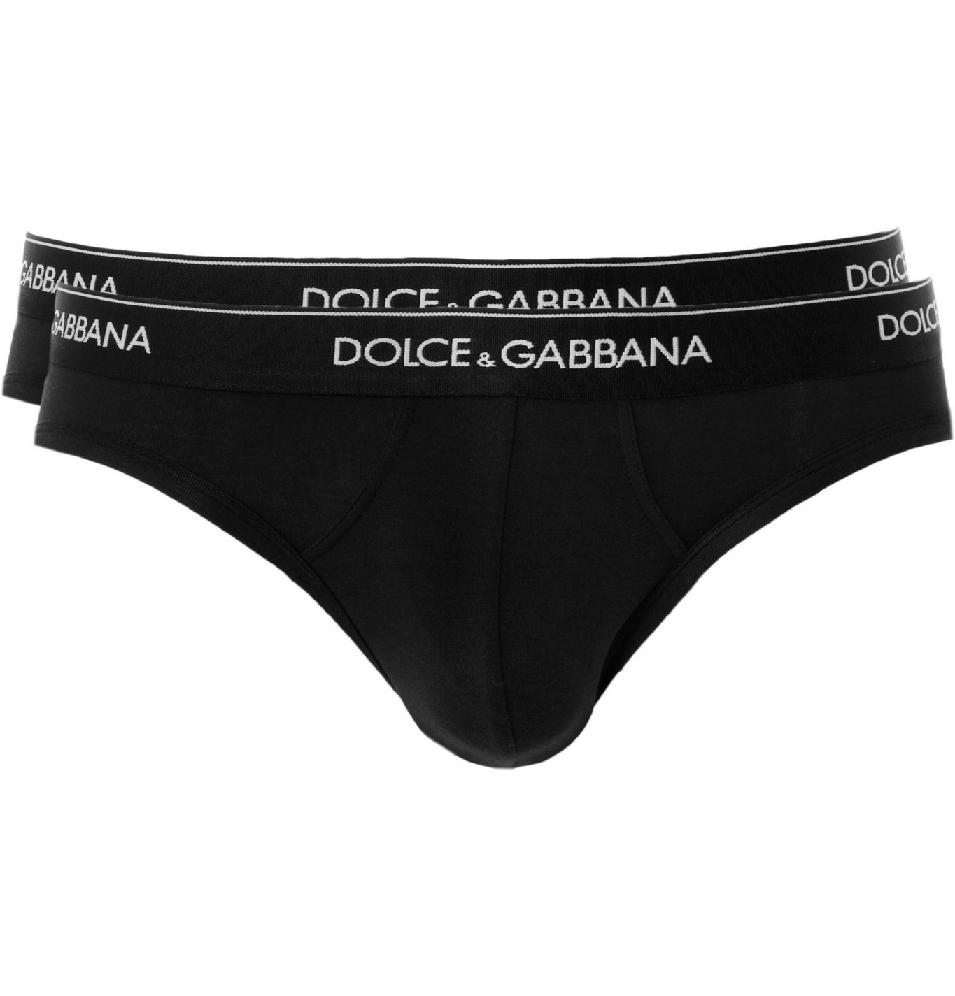Dolce & Gabbana - Two-Pack Stretch-Cotton Briefs - Men - Black | The ...