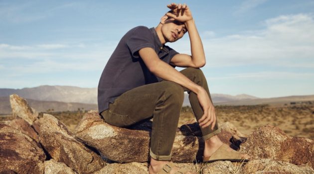 Model David Friend connects with Esprit for its EarthColors capsule collection campaign.