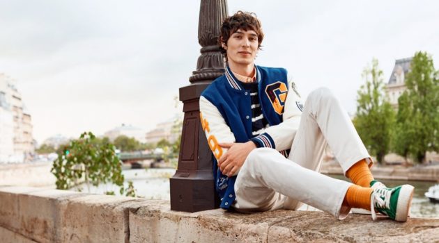 Dylan & Rachide Travel to Paris for Gant Spring '20 Campaign Dylan Fender sports a preppy varsity jacket for GANT's spring 2020 campaign.