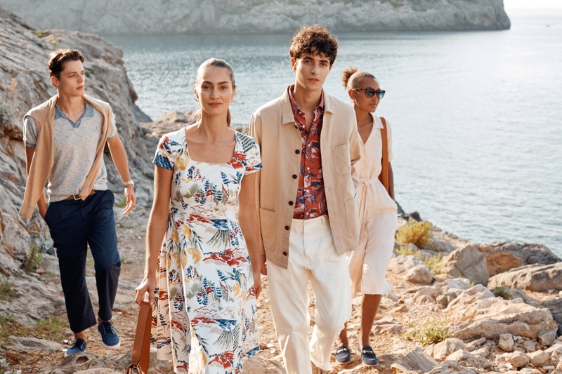 Models Brodie Scott, Marine Deleeuw, Oscar Kindelan, and Nur Hellmann front GANT's spring-summer 2020 campaign.