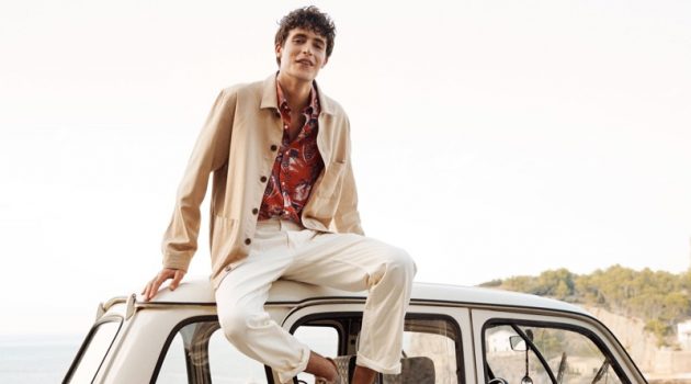 Oscar & Brodie Holiday in the South of France for GANT Spring '20 Campaign Oscar Kindelan is a smart vision in a workwear-inspired jacket and tropical print shirt for GANT's spring-summer 2020 campaign.