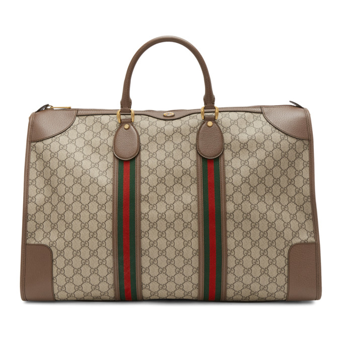 Gucci Beige GG Ophidia Duffle Bag | The Fashionisto