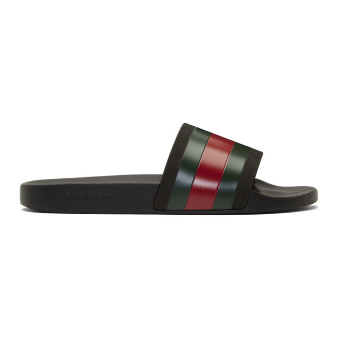 Gucci Black Pursuit Pool Slides The Fashionisto
