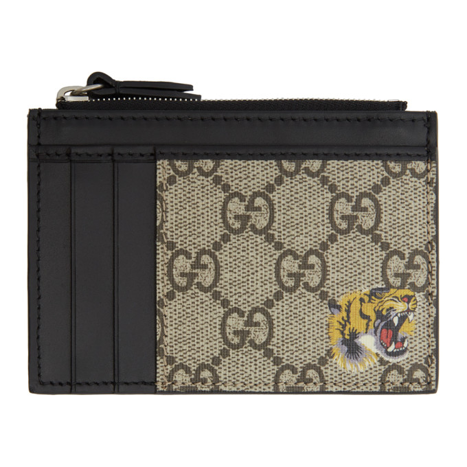 gucci tiger print card holder