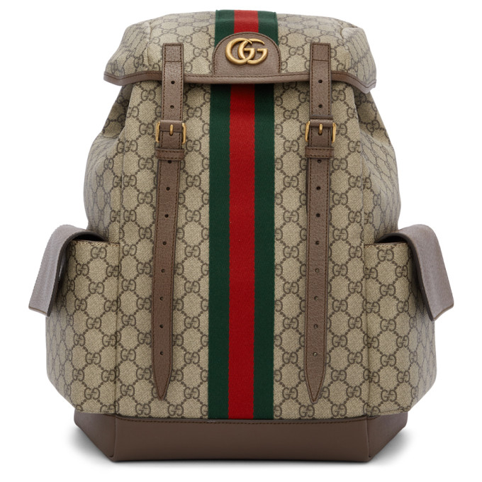 Gucci Brown Medium GG Ophidia Backpack | The Fashionisto