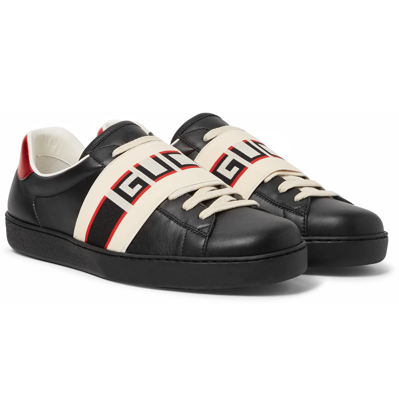 Gucci - Logo-Print Leather Sneakers 