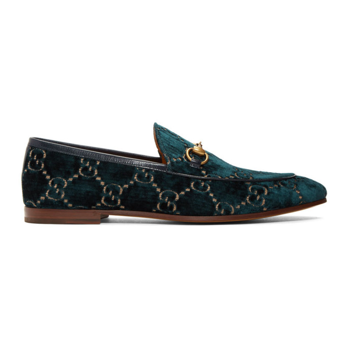 gucci loafers velvet blue