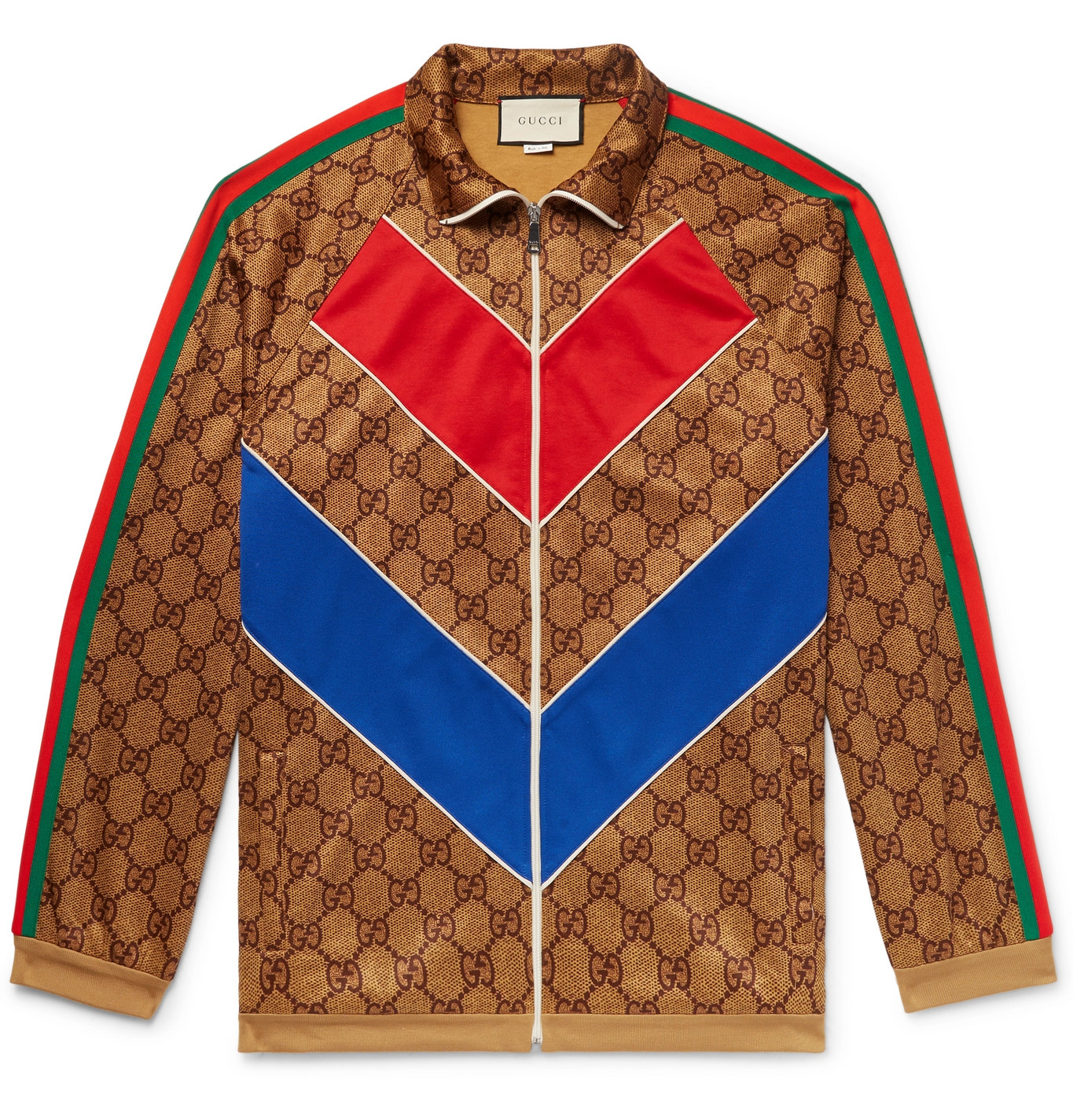 Gucci - Oversized Webbing-Trimmed Logo-Print Tech-Jersey Track Jacket ...