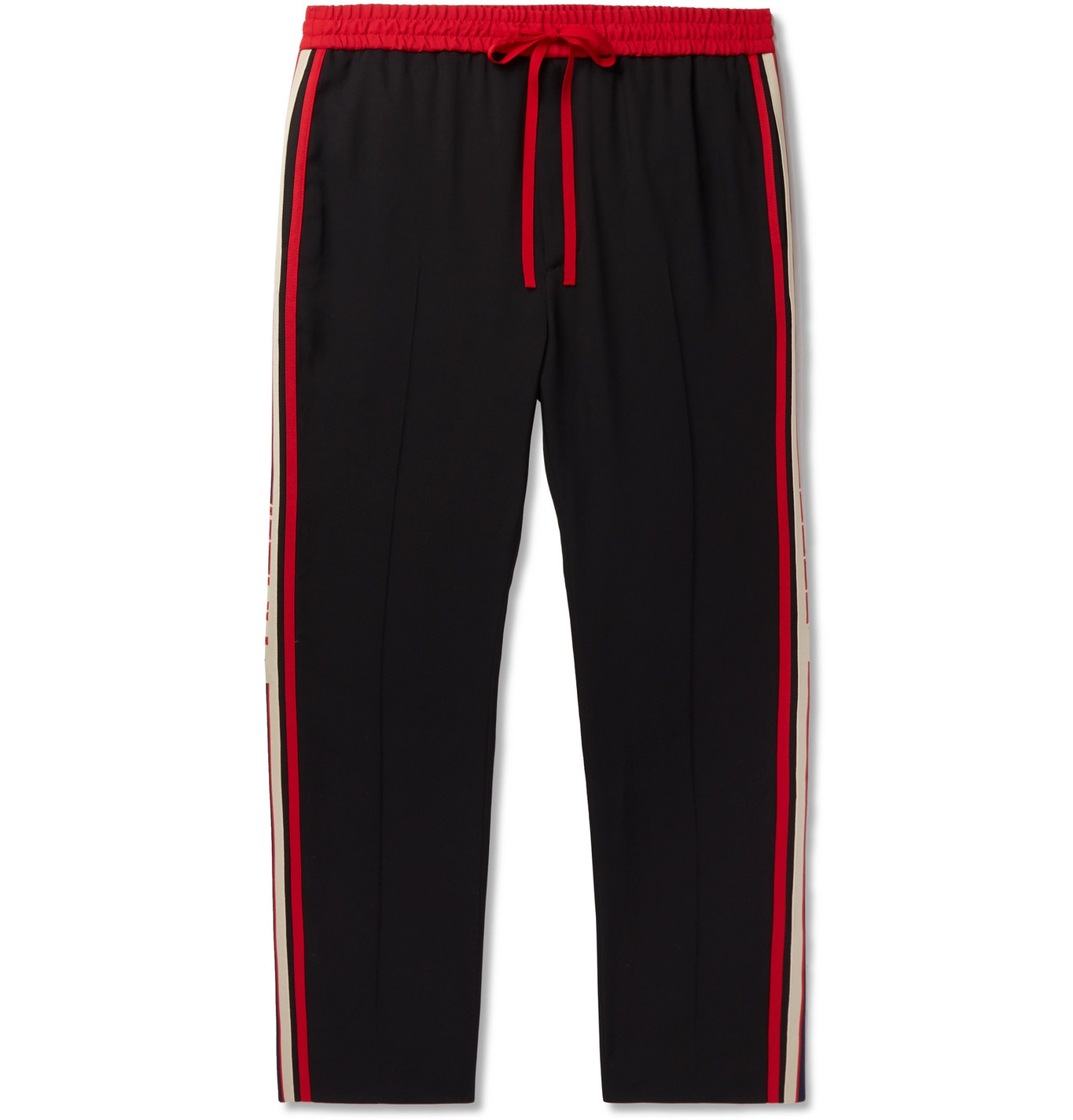 Gucci - Tapered Logo Webbing-Trimmed Woven Drawstring Trousers - Men ...