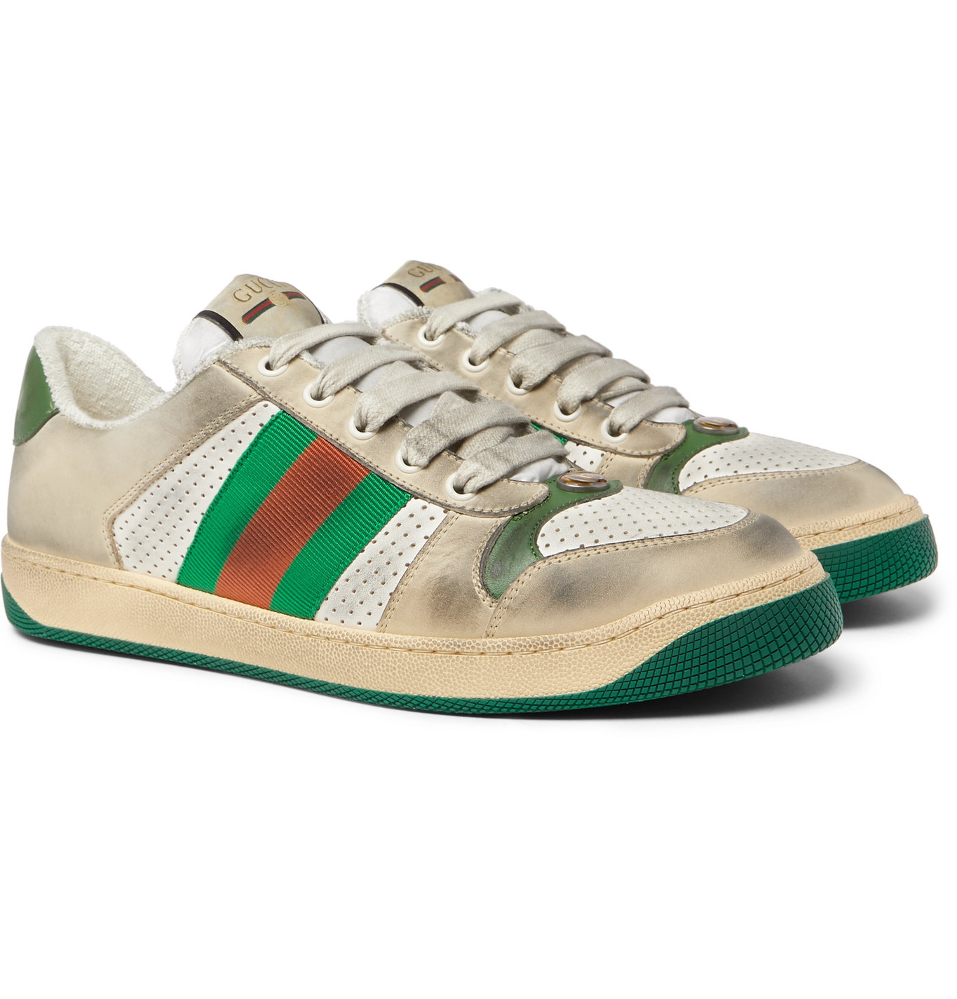 distressed gucci trainers