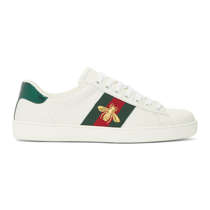 gucci white bee trainers