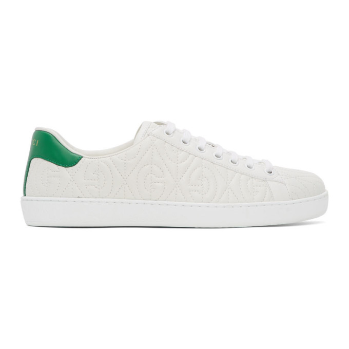 Gucci White G Rhombus New Ace Sneakers | The Fashionisto