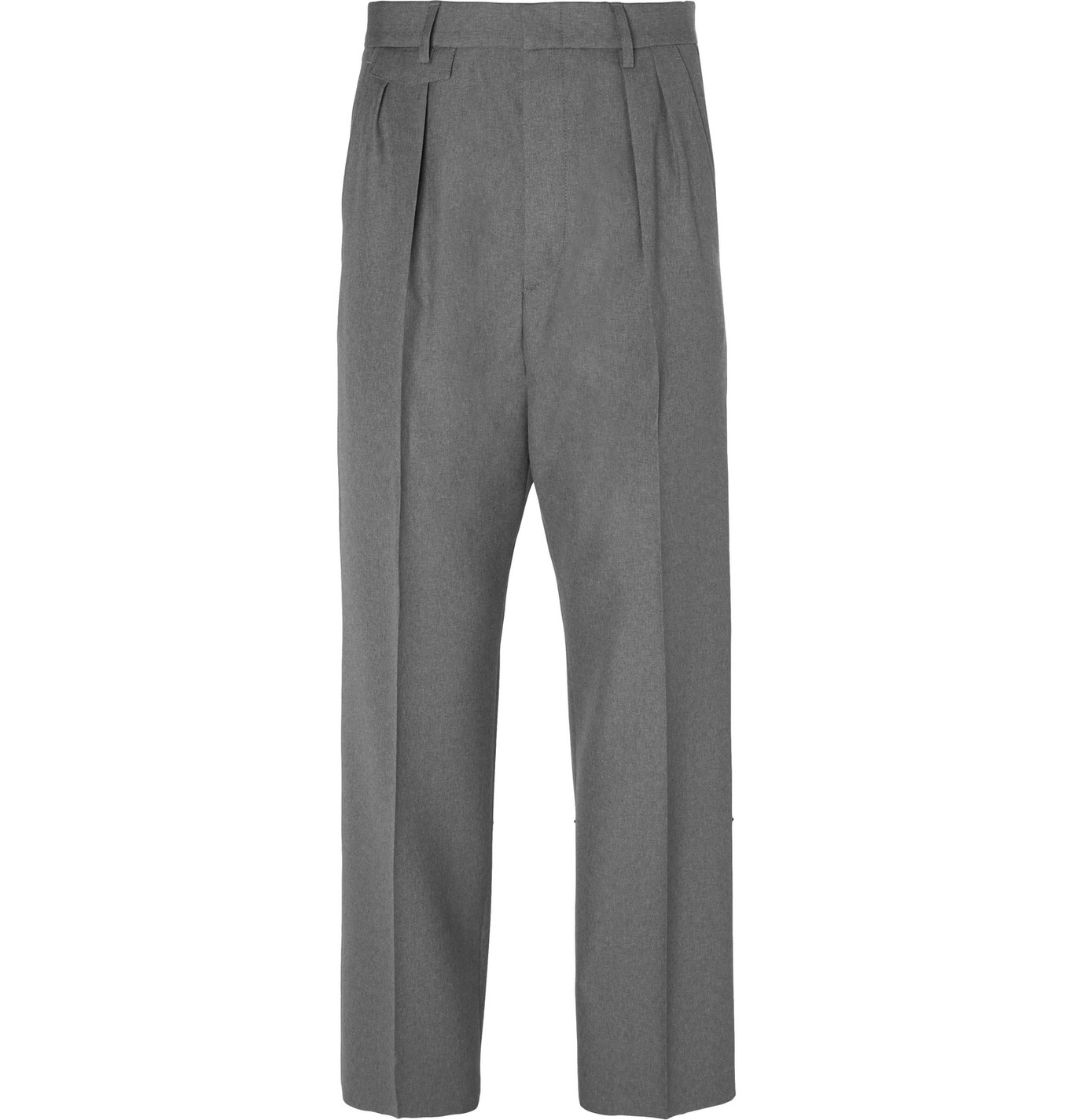 Gucci - Wide-Leg Pleated Wool Trousers - Men - Gray | The Fashionisto