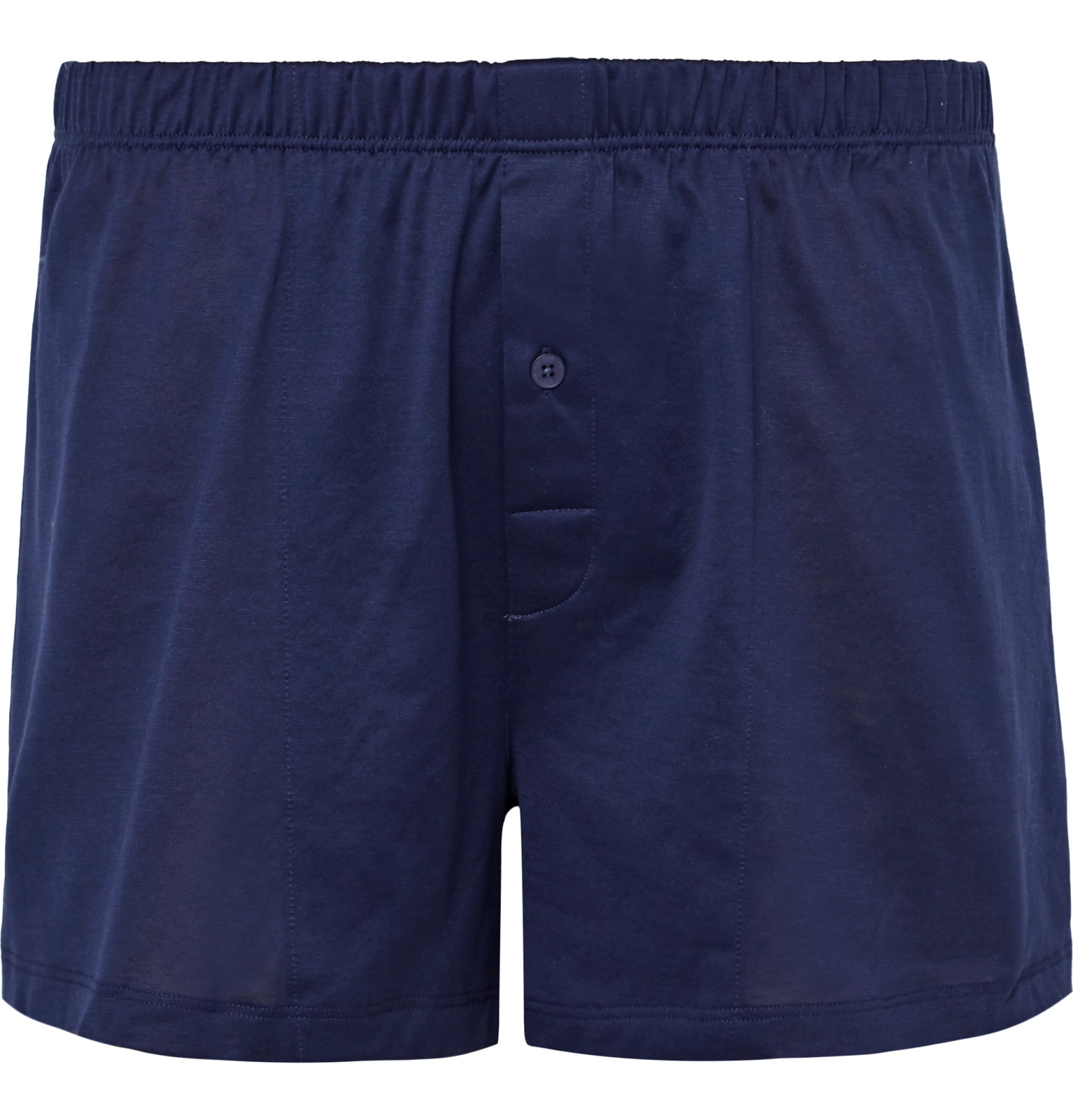 Hanro - Sporty Mercerised Cotton Boxer Shorts - Men - Blue | The ...
