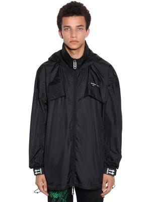 Hooded Nylon Zip Windbreaker Jacket Hooded Nylon Zip Windbreaker Jacket