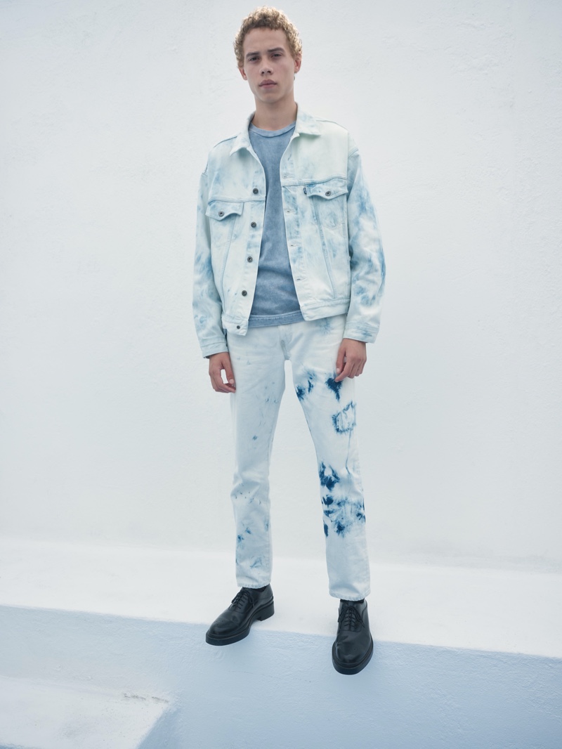 Lye-Amone Cassac sports bleached denim from Levi's Made & Crafted's  spring-summer 2020 collection.