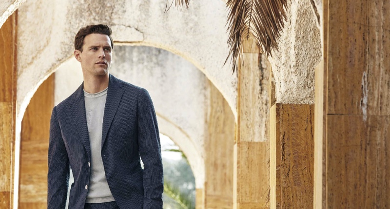 A chic vision, Guy Robinson fronts Lufian's spring-summer 2020 campaign.