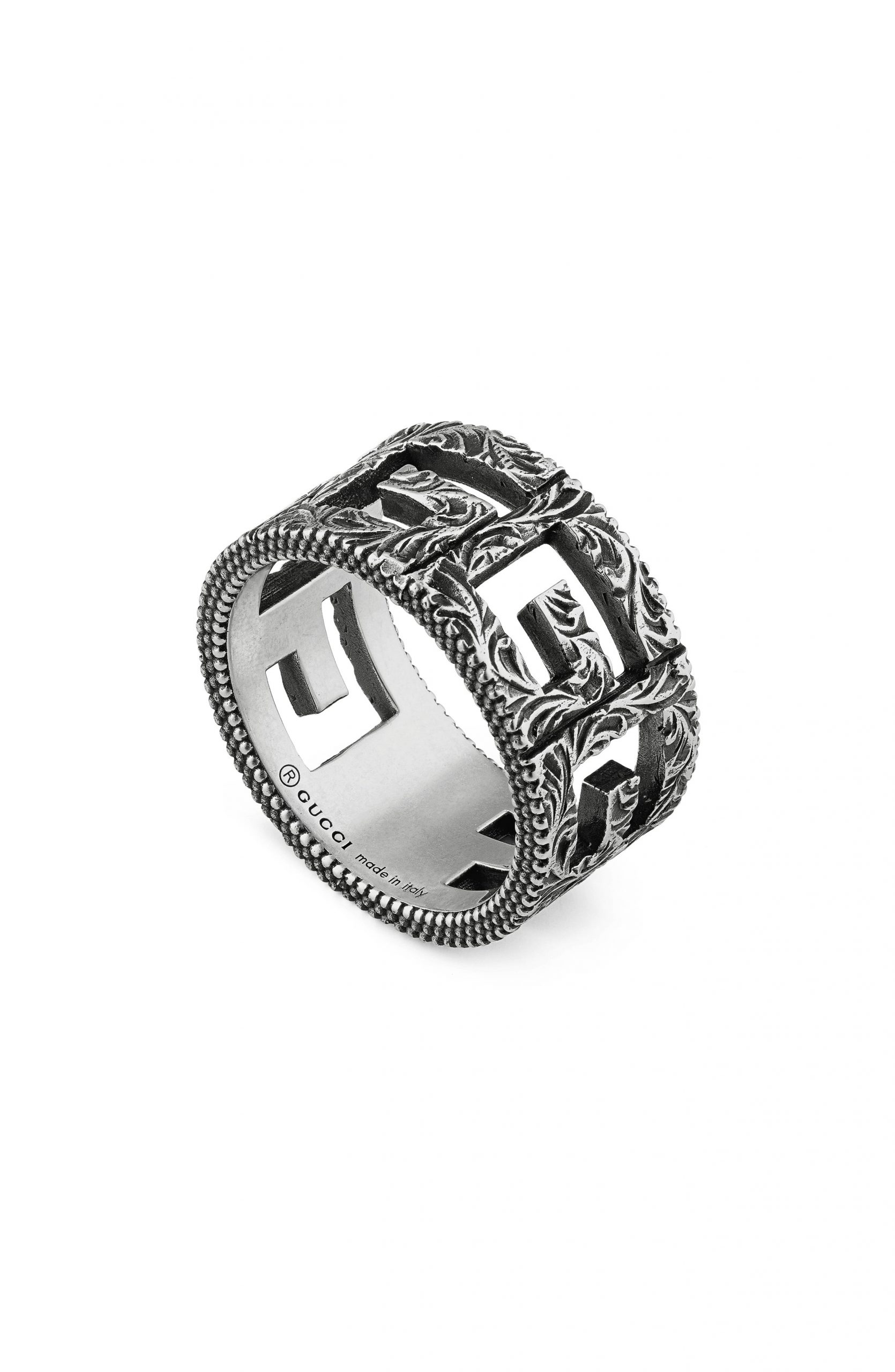 Men s Gucci G Cube Cutout Band Ring The Fashionisto