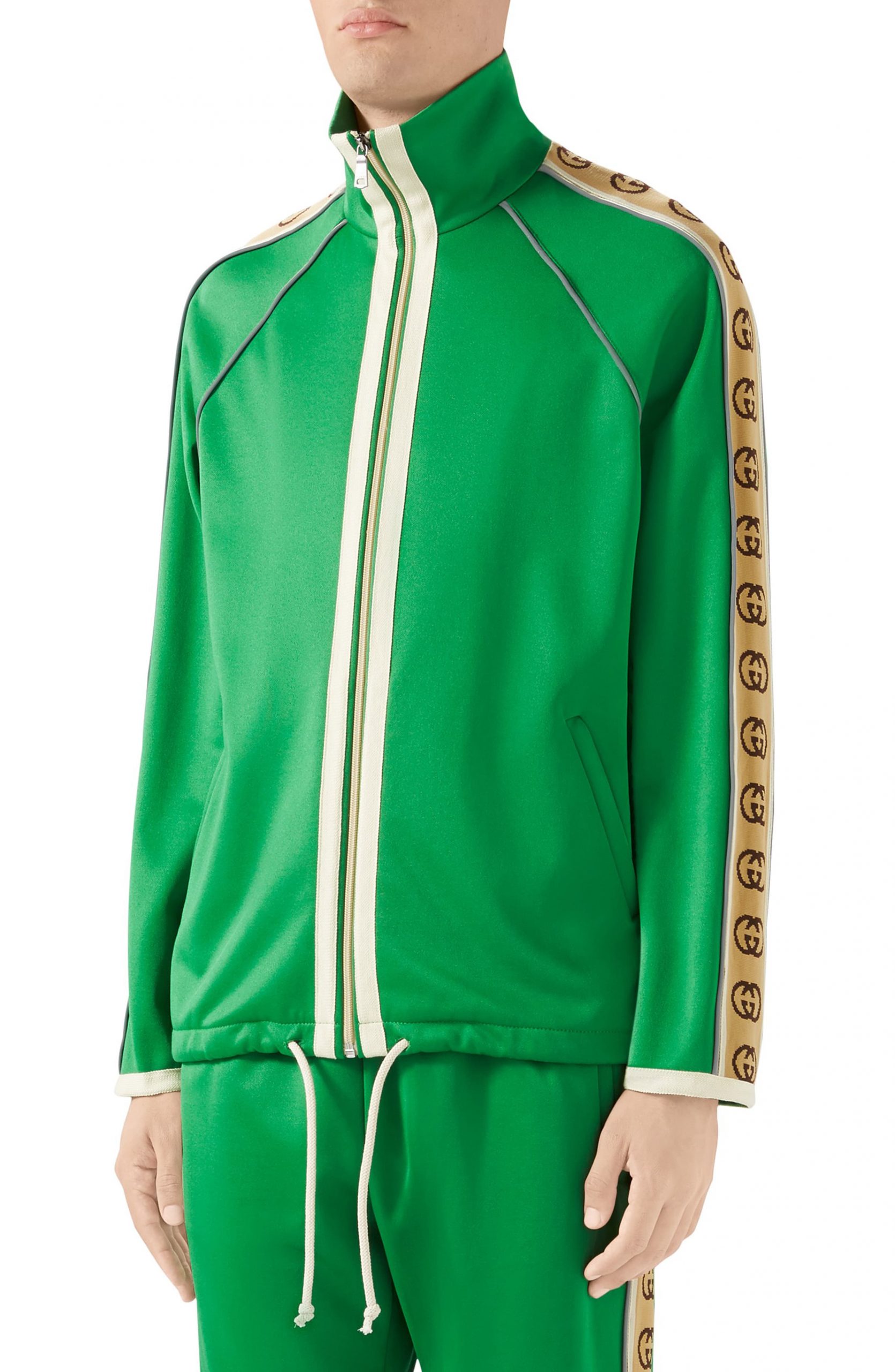 Men’s Gucci Oversize Technical Jersey Jacket, Size Small - Green | The ...
