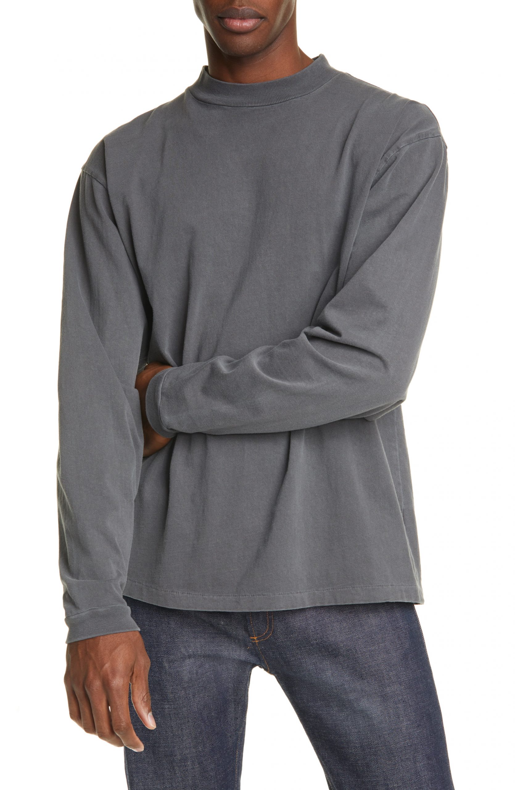 Download Men's John Elliott Mock Neck Long Sleeve T-Shirt, Size ...