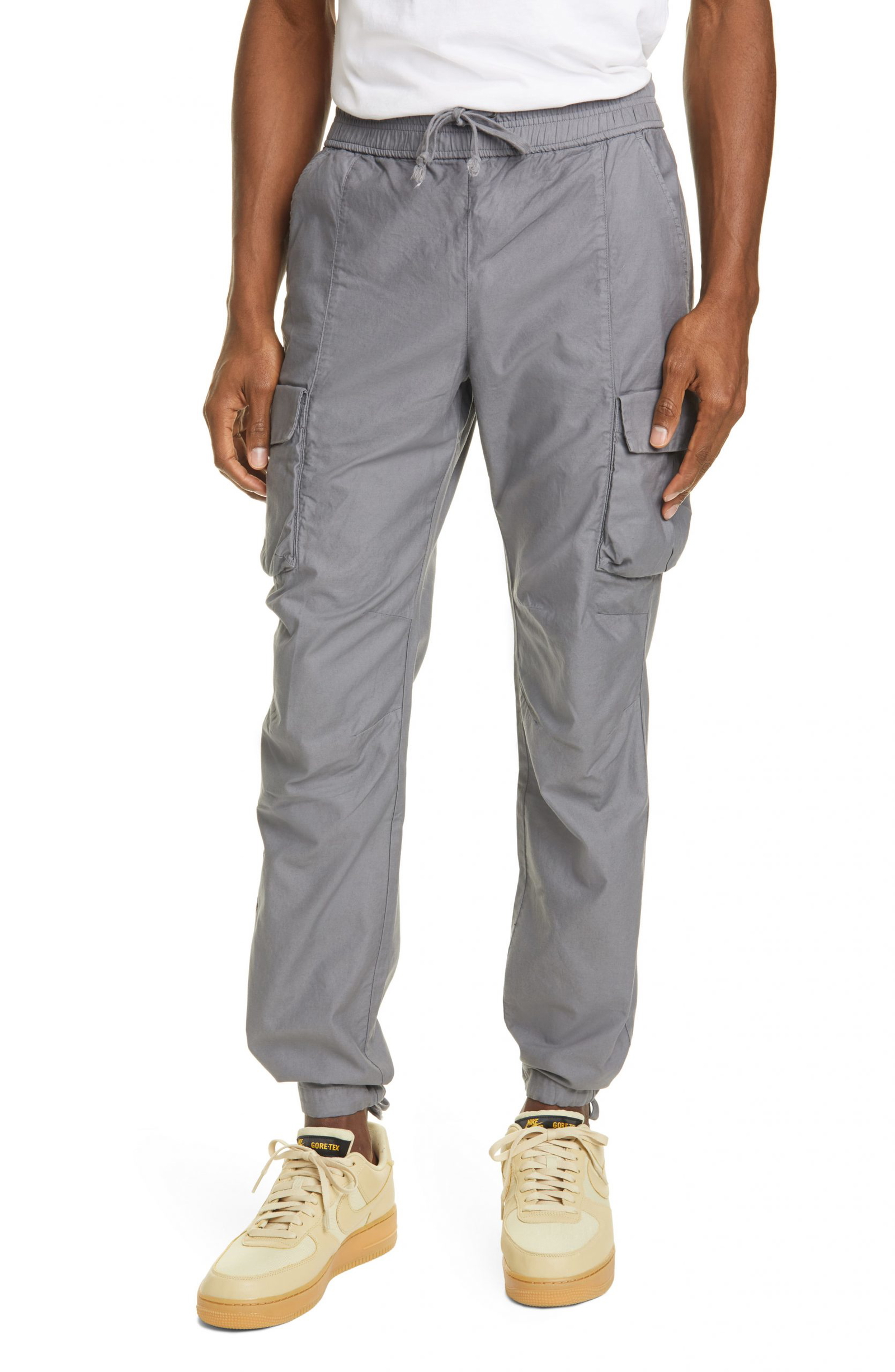 grey cargo joggers mens