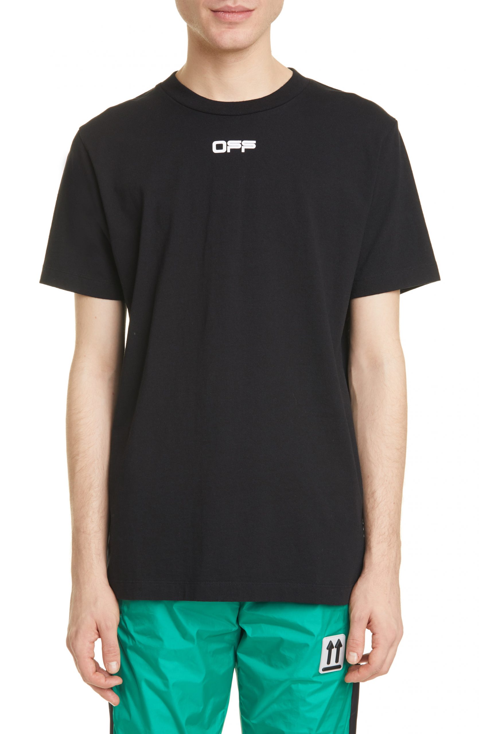 Men’s Off-White Airport Tape Slim Graphic Tee, Size X-Large - Black ...